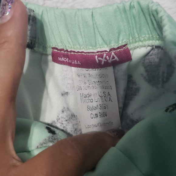 Mint green gray flowered flowy strapless dress L - Picture 4 of 8